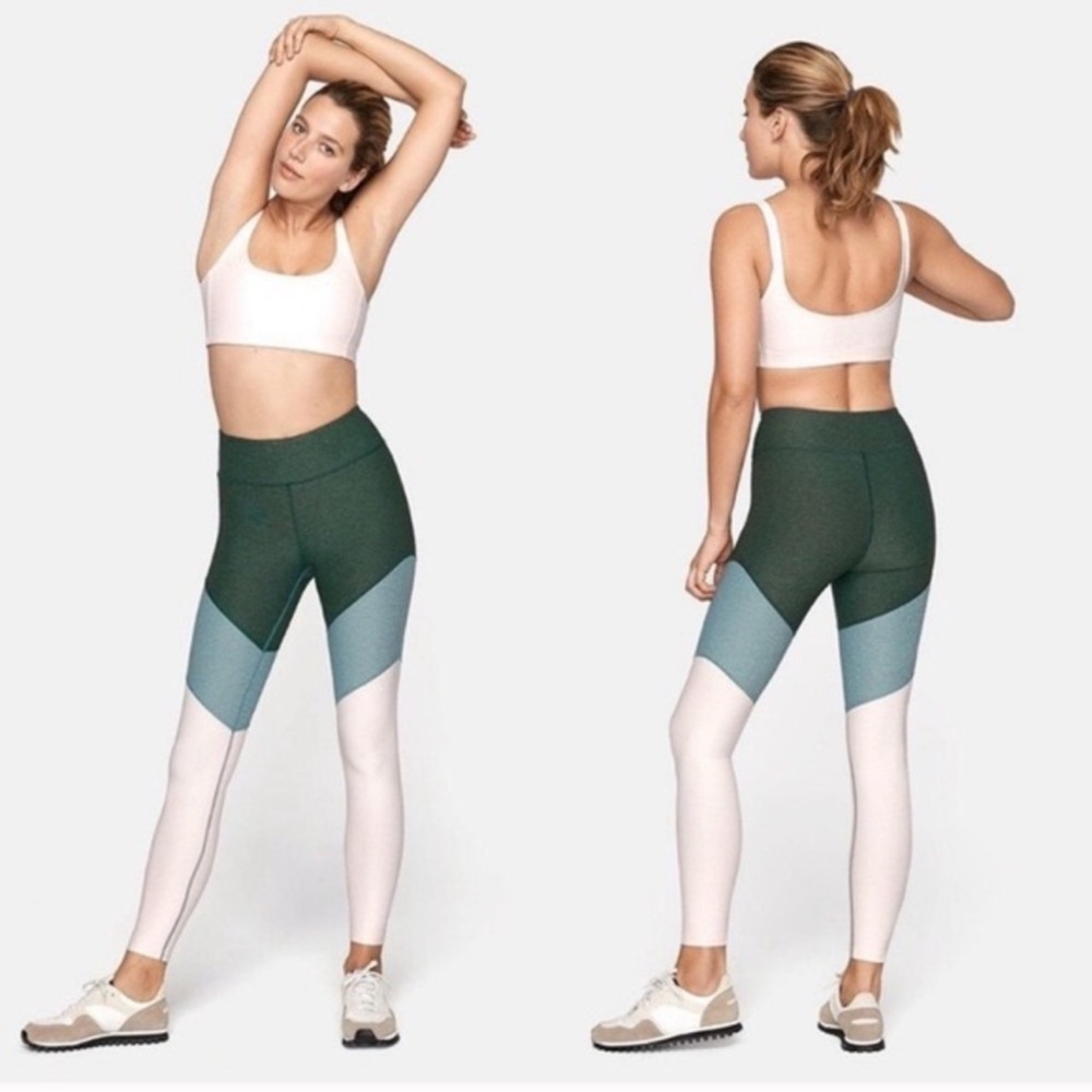 Outdoor voices green Colorblock Women's Leggings Sz xs